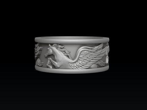 Pegasus Ring 3D print model 3Dプリントモデル