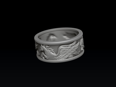 Pegasus Ring 3D print model 3Dプリントモデル