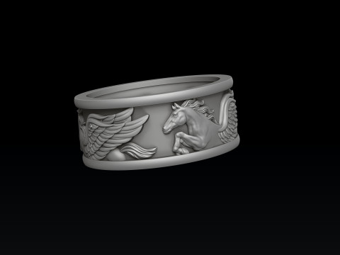 Pegasus Ring 3D print model 3Dプリントモデル