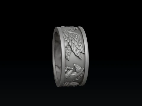 Pegasus Pendant Ring Collection 3D print model 3D Print Model