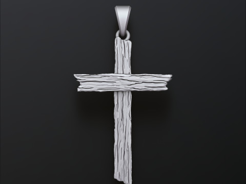 Wooden Cross Pendant 3D print model 3Dプリントモデル