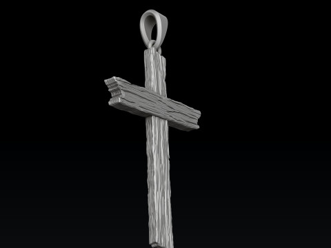 Wooden Cross Pendant 3D print model Modèles 3D en vedette