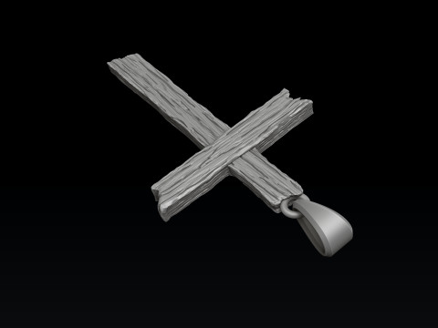 Wooden Cross Pendant 3D print model Modèles 3D en vedette