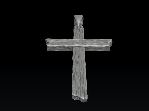 Wooden Cross Pendant 3D print model Modèles 3D en vedette