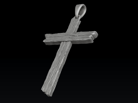 Wooden Cross Pendant 3D print model Modèles 3D en vedette