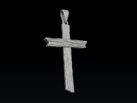 Wooden Cross Pendant 3D print model Modèles 3D en vedette