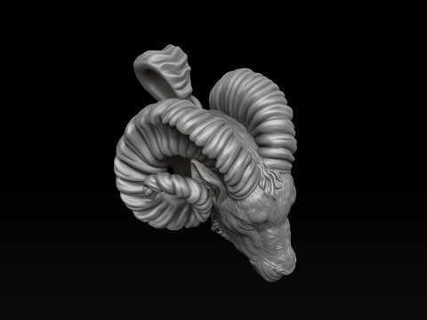 Aries Head Pendant 3D print model 3Dプリントモデル