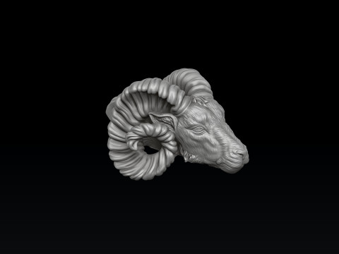 Aries Head Pendant 3D print model 3Dプリントモデル