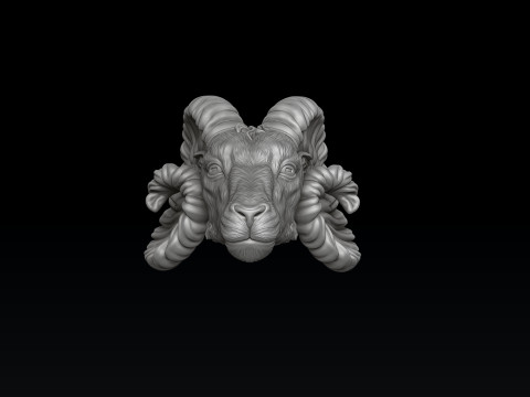 Aries Head Pendant 3D print model 3Dプリントモデル