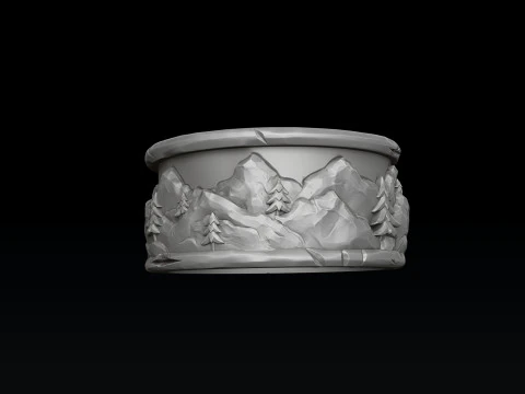 嚎叫狼环3D打印模型 3D 打印模型