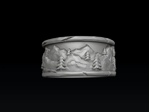 嚎叫狼环3D打印模型 3D 打印模型