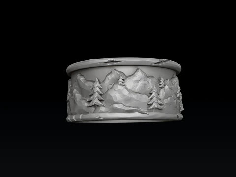 嚎叫狼环3D打印模型 3D 打印模型