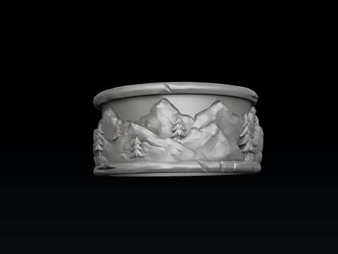 Howling Wolf Ring Pendant Collection 3D print model 3Dプリントモデル
