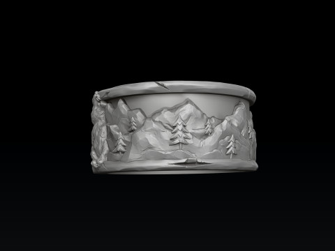 Howling Wolf Ring Pendant Collection 3D print model 3Dプリントモデル