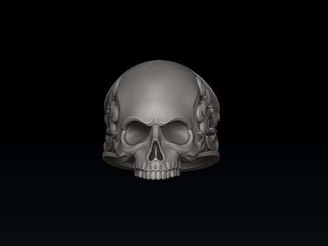 Ornamental Skull Ring 3D print model 3D 프린트 모델