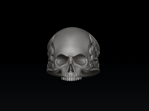 Ornamental Skull Ring 3D print model 3D Print Model
