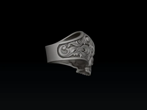 Ornamental Skull Ring 3D print model 3D Print Model