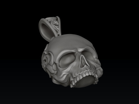 Ornamental Skull Pendant 3D print model Modelo de Impressão 3D