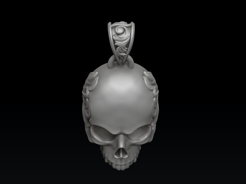 Ornamental Skull Pendant 3D print model Modelo de Impressão 3D