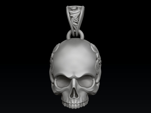 Ornamental Skull Pendant 3D print model Modelo de Impressão 3D