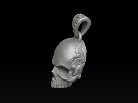Ornamental Skull Pendant 3D print model Modelo de Impressão 3D