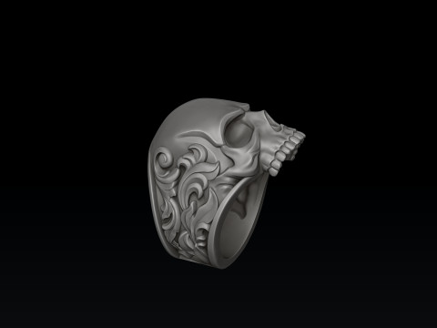Ornamental Skull Pendant Ring Collection 3D print model Model Cetak 3D