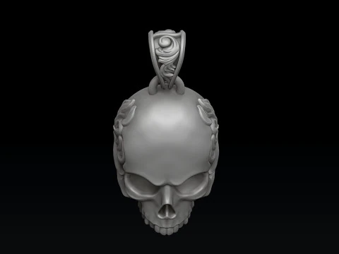 Ornamental Skull Pendant Ring Collection 3D print model 3D Print Model