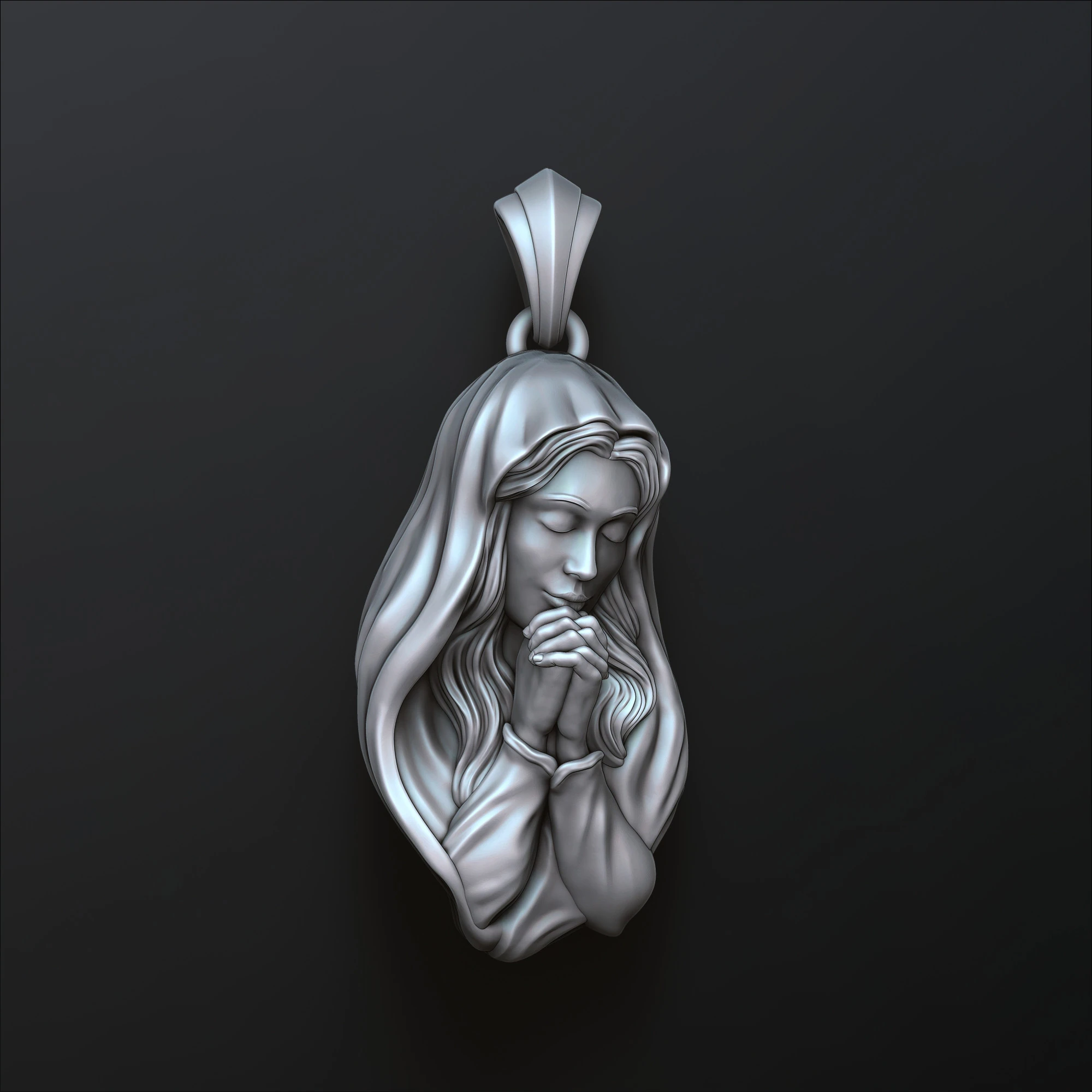聖聖母マリア ペンダント 3D プリント モデル 3Dプリントモデル .c4d .max .obj .3ds .fbx .stl .blend