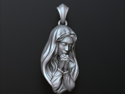 Saint Holy Virgin Mary Pendant 3D print model 3D Принт Модель