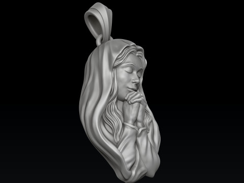 Saint Holy Virgin Mary Pendant 3D print model 3Dプリントモデル
