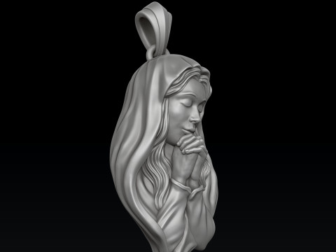 Saint Holy Virgin Mary Pendant 3D print model 3Dプリントモデル