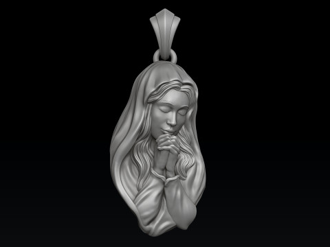 Saint Holy Virgin Mary Pendant 3D print model 3Dプリントモデル