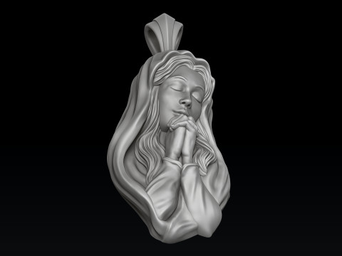 Saint Holy Virgin Mary Pendant 3D print model 3Dプリントモデル