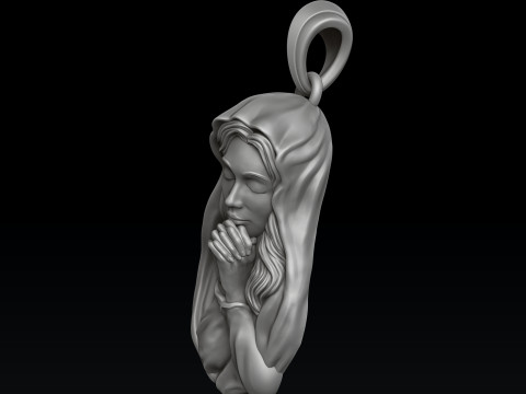 Saint Holy Virgin Mary Pendant 3D print model 3Dプリントモデル