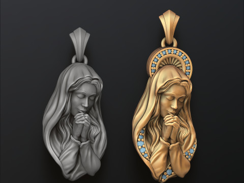 Saint Holy Virgin Mary Pendants Pack 3D print model 3D Принт Модель
