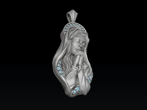 Saint Holy Virgin Mary Pendants Pack 3D print model 3D Print Model