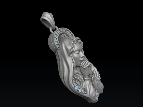 Saint Holy Virgin Mary Pendants Pack 3D print model 3D Print Model