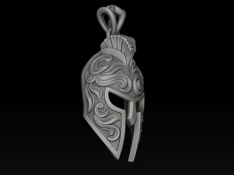 Warrior Helmet pendant v3 3D print model 3D Print Model