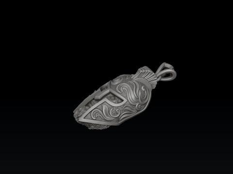 Warrior Helmet pendant v3 3D print model 3D Print Model
