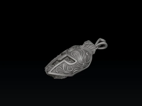 Warrior Helmet pendant v3 3D print model 3D Print Model