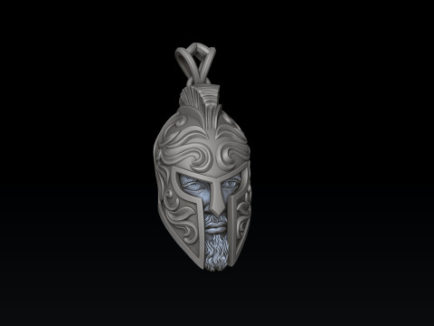 Warrior Helmet pendant v3 3D print model 3D Print Model