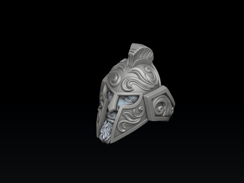 Warrior Helmet Ring v3 3D print model 3D प्रिंट मॉडल