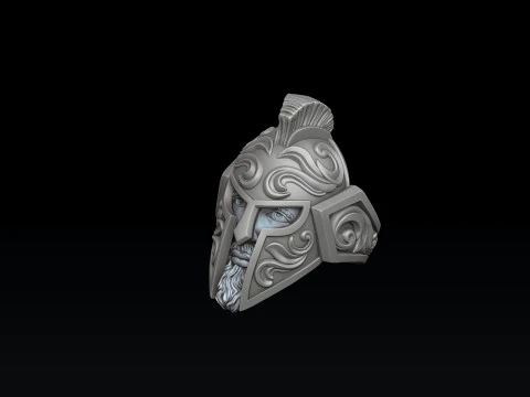 Warrior Helmet Pendant Ring v3 Collection 3D print model 3D Print Model