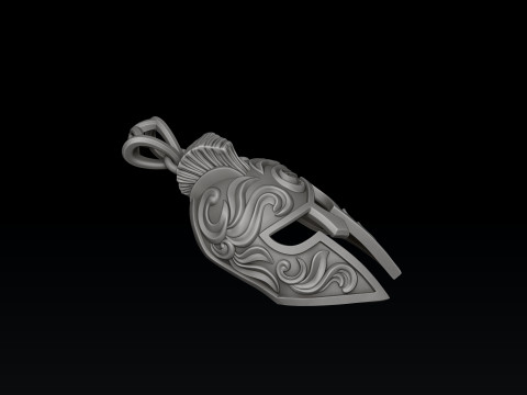 Warrior Helmet Pendant Ring v3 Collection 3D print model Modelo de impresión 3D