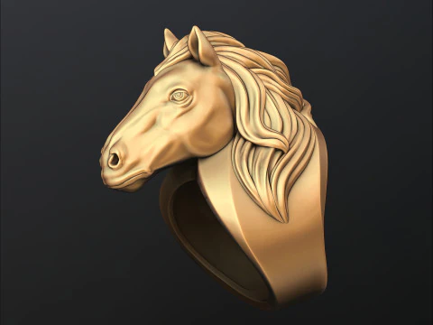 हॉर्स हेड रिंग 3डी प्रिंट मॉडल 3D प्रिंट मॉडल