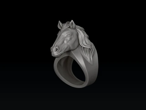 Horse Head Ring 3D print model 3D Print Model
