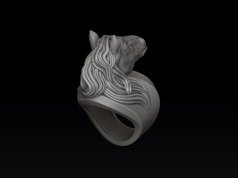 Horse Head Ring 3D print model 3D Baskı Modeli