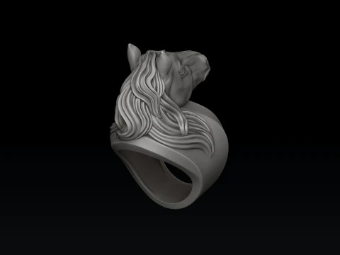 Horse Head Ring 3D print model 3D Print Model