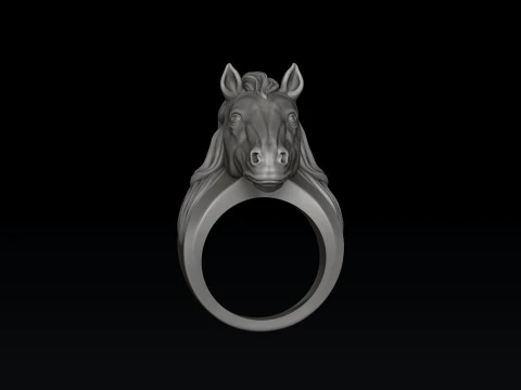 Horse Head Ring 3D print model 3D Print Model