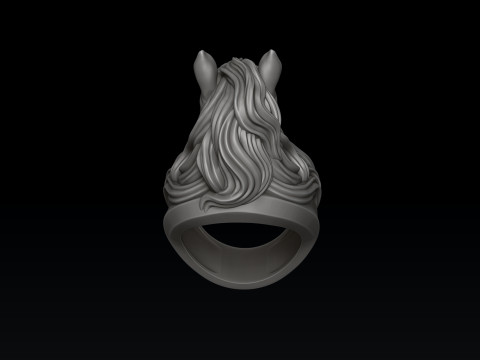 Horse Head Ring 3D print model 3D Baskı Modeli